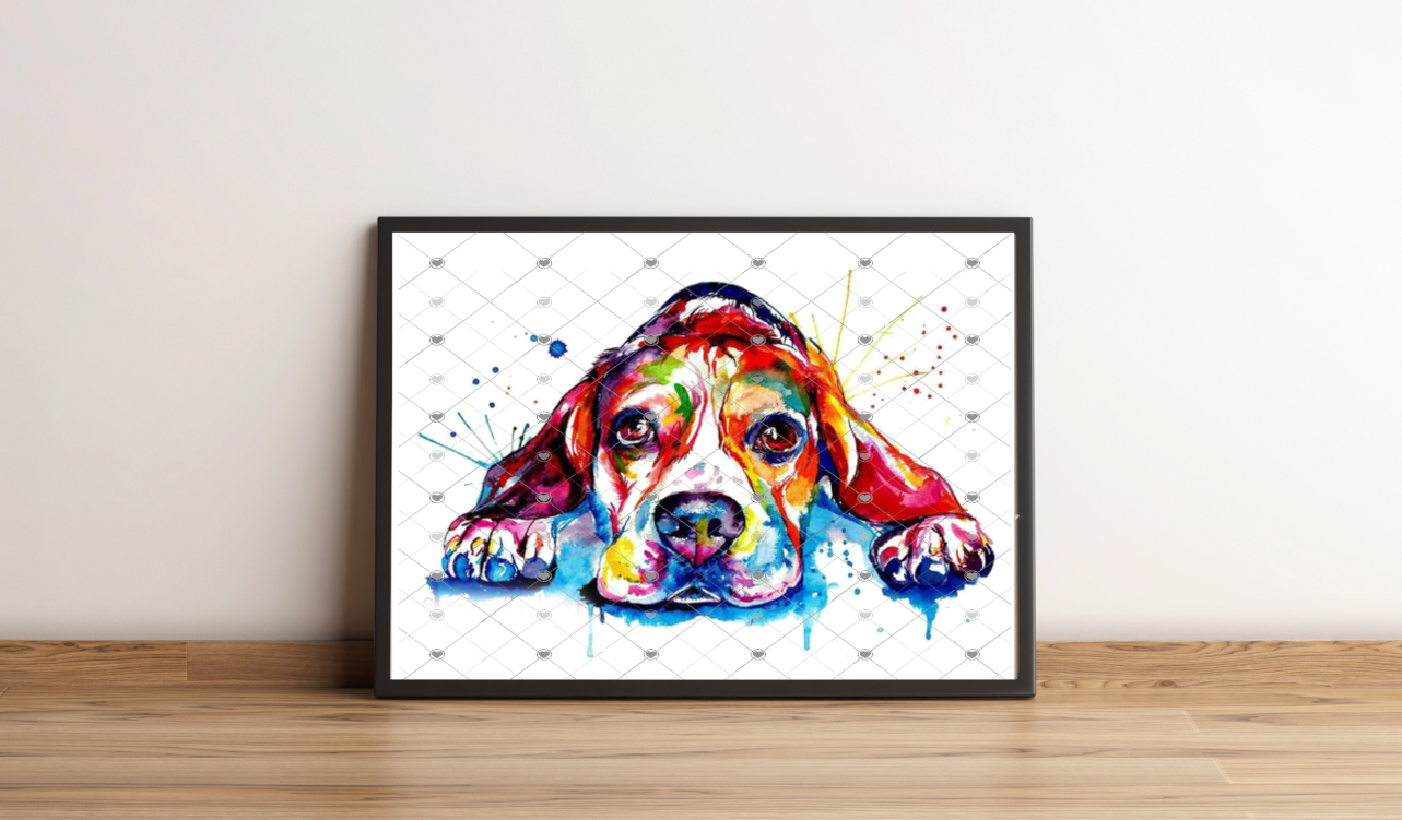 Beagle A4 Print, Beagle Custom Print, Personalised Wall Art